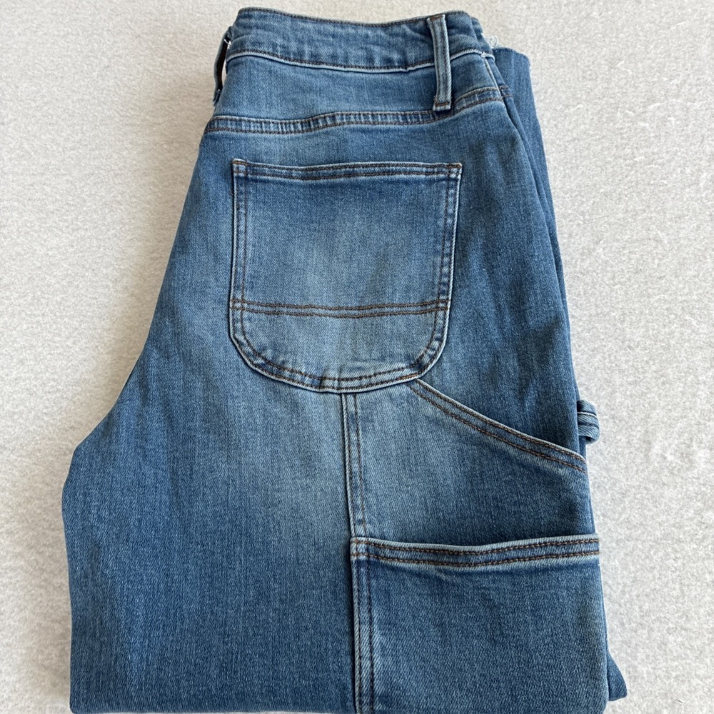 Ceros High Rise‎ Carpenter Jeans Women's 32 Blue Distressed Workwear Utility